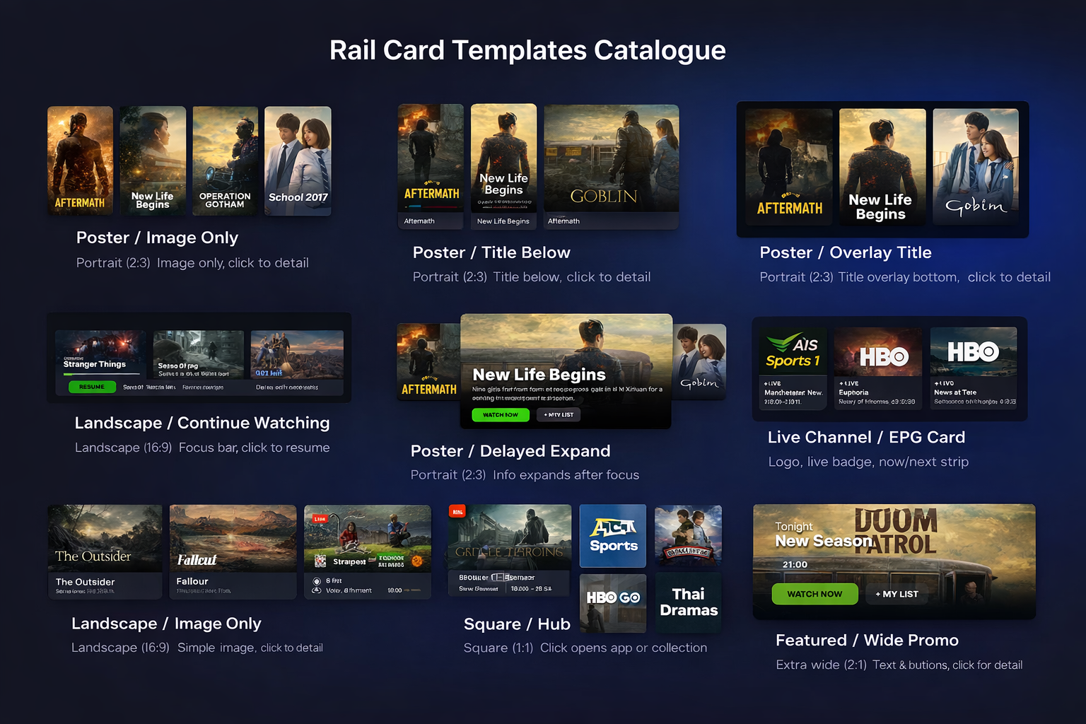 TV Studio card templates catalogue